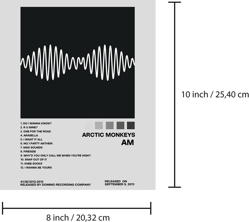 Arctic Monkeys Posters, Artwork and Tracklist Posters Music Album Cover Set of 6 for Room Aesthetic Wall Art Teens Room Decor 8X10 Inch Unframed  Generic   