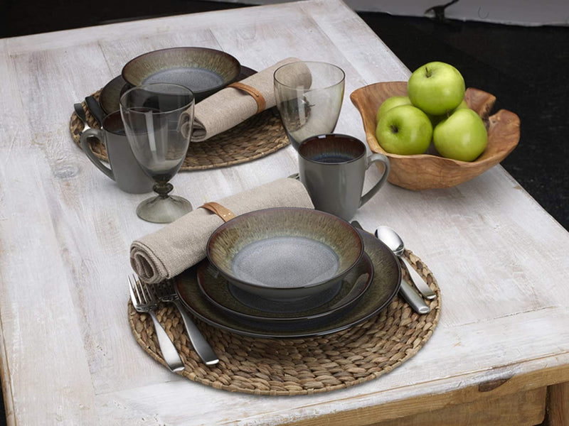 Pfaltzgraff Monroe 16-Piece Porcelain Dinnerware Set, Service for 4, Dark Gray Home & Garden > Kitchen & Dining > Tableware > Dinnerware Pfaltzgraff   