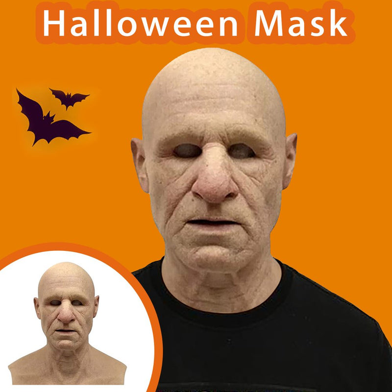 Imestou Holiday Gift Old Woman Mask Halloween Creepy Wrinkle Face Mask Latex Cosplay Party Props Apparel & Accessories > Costumes & Accessories > Masks iMESTOU   
