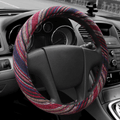 15 inch New Baja Blanket Car Steering Wheel Cover Universal Fit Most Cars Automotive Ethnic Style Coarse Flax Cloth Vehicles & Parts > Vehicle Parts & Accessories > Vehicle Maintenance, Care & Decor > Vehicle Decor > Vehicle Steering Wheel Covers AOTOMIO red  