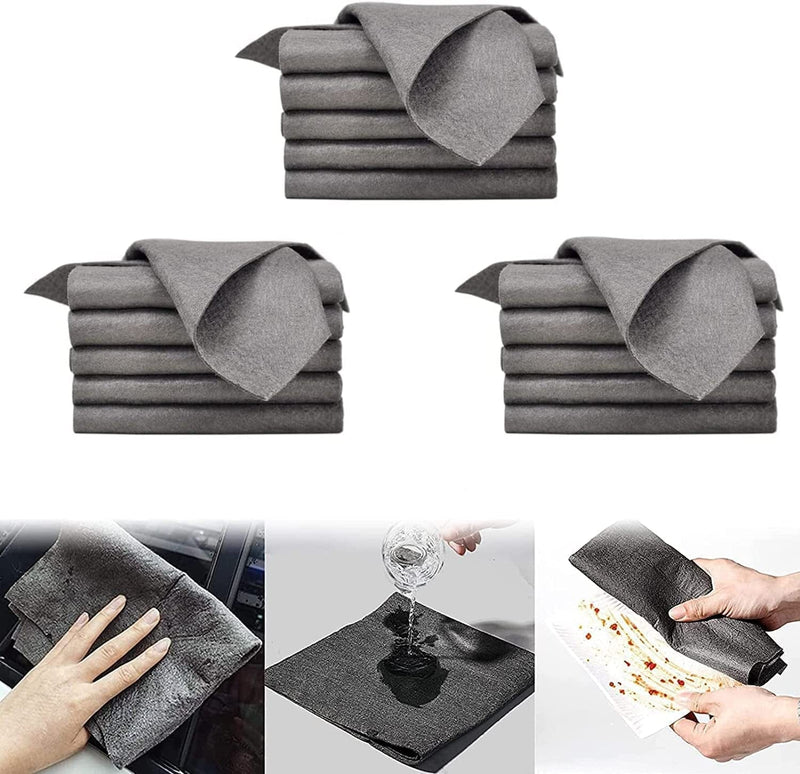 15 Pcs Thickened Magic Cleaning Cloth,Microfiber Glass Cleaning Cloths,Reusable Streak Free Miracle Cleaning Rag,Multipurpose Super Absorbent Towels,For Kitchen,Windows,Cars,Glass. (30*30Cm)