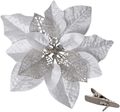 15 Pieces Christmas Glitter Artificial Poinsettia Flowers Artificial Wedding Flowers Decorations Xmas Tree Ornaments with Clips (Gold) Home & Garden > Decor > Seasonal & Holiday Decorations& Garden > Decor > Seasonal & Holiday Decorations Geefuun Silver  