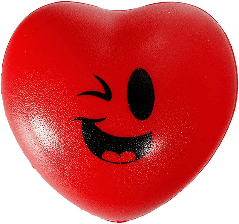 15 Valentines Day Heart Shaped Stress Relief 3“ Smiley Face Balls for Kids Party Favors, School Classroom Exchange Prizes Gift Home & Garden > Decor > Seasonal & Holiday Decorations JOYIN   