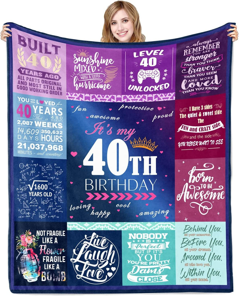 15 Year Old Birthday Gifts for Girls Blanket, Gifts for 15 Year Old Girls Quinceanera Gifts, 15Th Birthday Decorations for Girls Teenage, 15TH Birthday Gifts for Girls Flannel Throw Blankets 60X50In Home & Garden > Decor > Seasonal & Holiday Decorations lemzcen Blue 40th Birthday  
