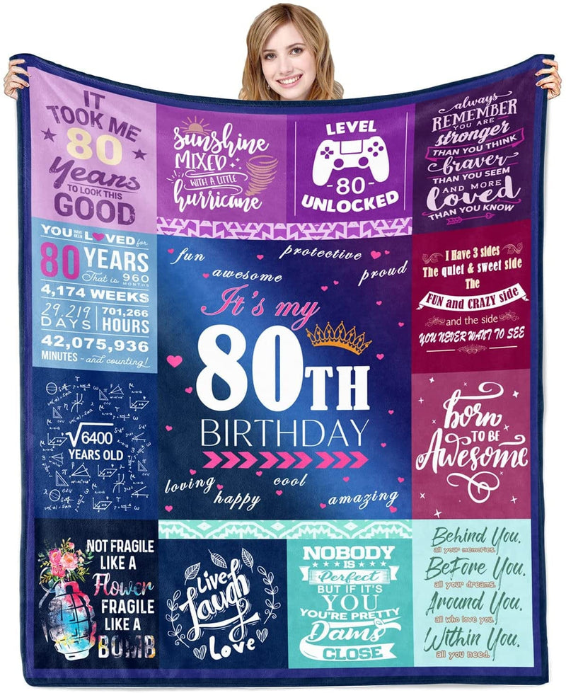 15 Year Old Birthday Gifts for Girls Blanket, Gifts for 15 Year Old Girls Quinceanera Gifts, 15Th Birthday Decorations for Girls Teenage, 15TH Birthday Gifts for Girls Flannel Throw Blankets 60X50In Home & Garden > Decor > Seasonal & Holiday Decorations lemzcen Blue 80th Birthday  