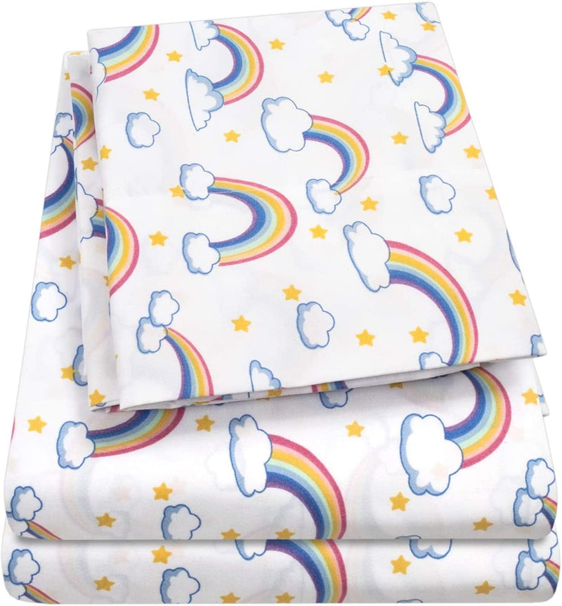 1500 Supreme Kids Bed Sheet Collection - Fun Colorful and Comfortable Boys and Girls Toddler Sheet Sets - Deep Pocket Wrinkle Free Soft and Cozy Bedding - Full, Construction Home & Garden > Linens & Bedding > Bedding Sweet Home Collection Rainbows Twin XL 