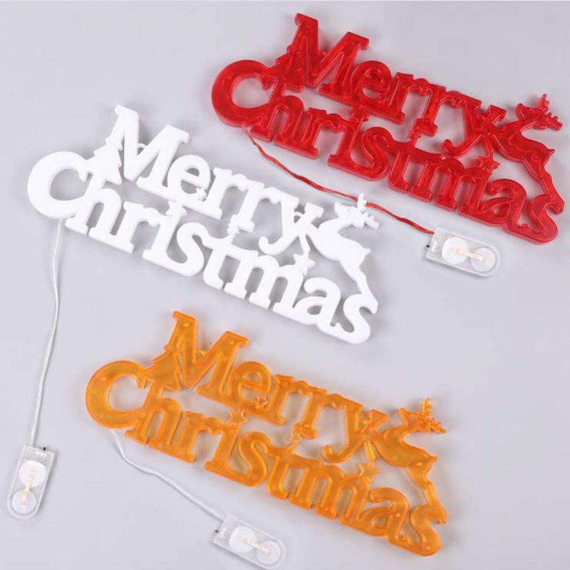 Merry Christmas Lights Door Sign Letters Battery Operated LED Wreaths Decorative Lamps Light up Merry Christmas Sign Xmas Party Decor Supplies for Winter Holiday New Year Xmas Party Home Decorations Home & Garden > Decor > Seasonal & Holiday Decorations& Garden > Decor > Seasonal & Holiday Decorations FYCONE   