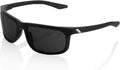 100% Hakan Sport Wrap around Sunglasses - Durable, Lightweight Active Performance Eyewear W/Rubber Temple & Nose Grip Sporting Goods > Outdoor Recreation > Cycling > Cycling Apparel & Accessories 100% Speed Labs, LLC Soft Tact Black - Grey Peakpolar Lens  