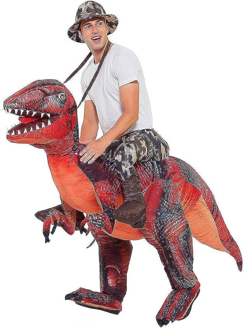 GOOSH Inflatable Dinosaur Costume for Adult Halloween Costume Women Man Funny Blow up Costume for Halloween Party Cosplay  GOOSH 63Inch  