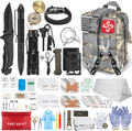 152Pcs Emergency Survival Kit and First Aid Kit, Professional Survival Gear Tool with Tactical Molle Pouch and Emergency Tent for Earthquake, Outdoor Adventure, Camping, Hiking, Hunting Sporting Goods > Outdoor Recreation > Camping & Hiking > Camping Tools Taimasi Camo  