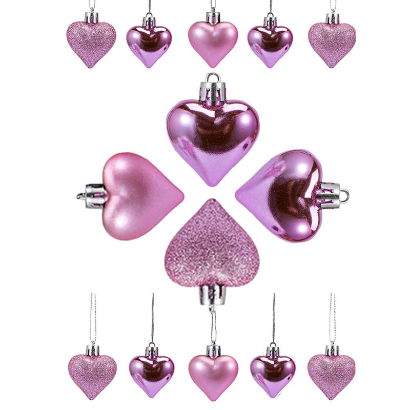 Home Decor Clearance 36Pcs Valentine Decorations Heart Ornaments Romantic Valentine'S Day Gifts Decoration Hangs Abs Home & Garden > Decor > Seasonal & Holiday Decorations Mnycxen One Size Pink 
