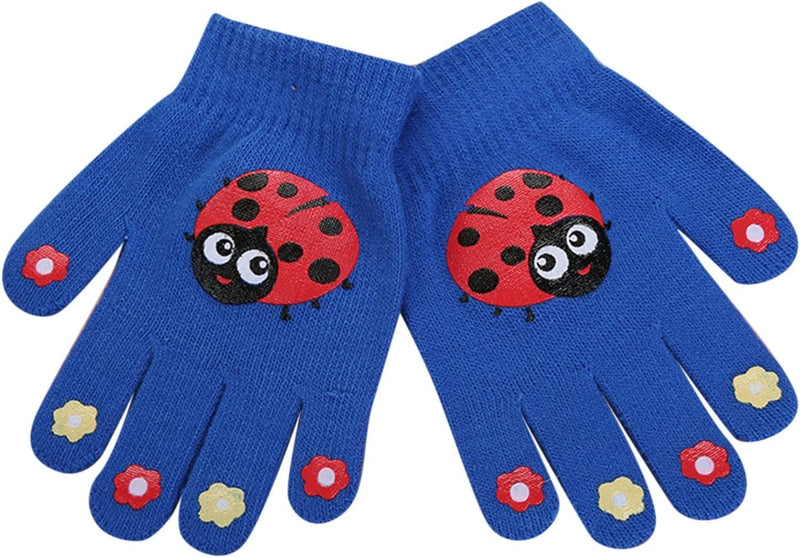 Gloves Mittens Convertible Winter Fashion Cute Animal Print Kids Hooded Knit Warm Finger Gloves Women Gloves Mitten Sporting Goods > Outdoor Recreation > Boating & Water Sports > Swimming > Swim Gloves Bmisegm Blue One Size 