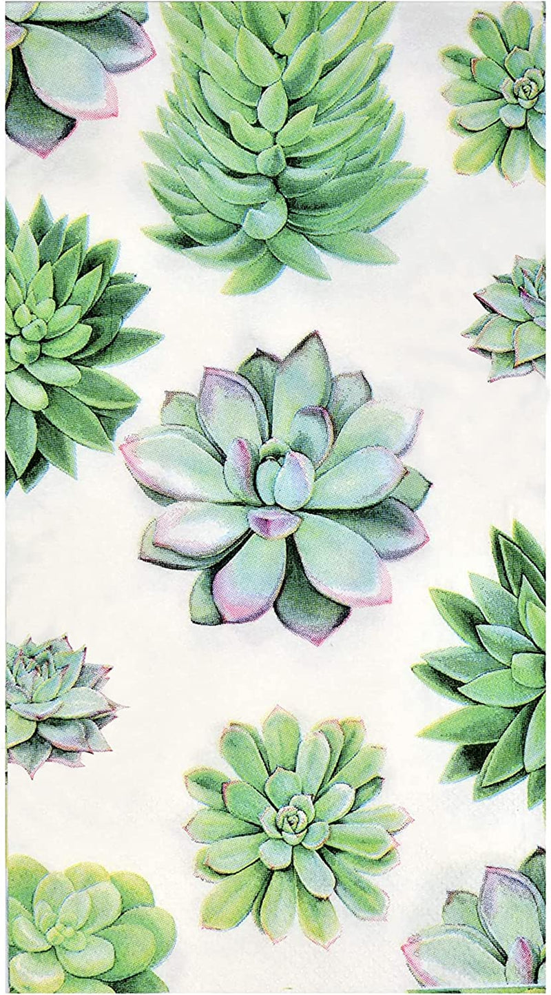 100 Cactus Paper Guest Towels for Bathroom Decorative Disposable Hand Towel Succulent Napkin for Decoupage Buffet Holiday Spring Mint Green Plants Decorations for Baby Shower Party Bathroom Dinner