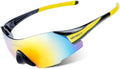 Aiwhlmn Cycling Glasses UV400 Outdoor Sports Eyewear Fashion Frameless Bike Bicycle Sunglasses MTB Goggles Riding Equipment Sporting Goods > Outdoor Recreation > Cycling > Cycling Apparel & Accessories Aiwhlmn Black Yellow  