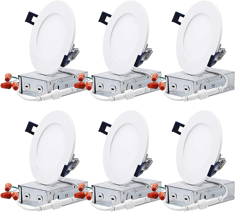 TORCHSTAR Essential Series 6 Inch Ultra-Thin LED Recessed Lighting with J-Box, 13.5W Dimmable Slim Panel Downlight 1000Lm, ETL & Energy Star Listed, 3000K Warm White, Pack of 6 Home & Garden > Lighting > Flood & Spot Lights TORCHSTAR Daylight (5000K) 4 Inch 