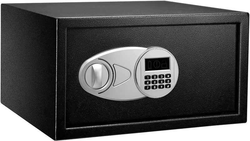 Steel Home Security Safe with Programmable Keypad - Secure Documents, Jewelry, Valuables - 1.52 Cubic Feet, 13.8 X 13 X 16.5 Inches, Black