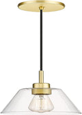 AUTELO Globe Pendant Hanging Light Fixutre, Gold Modern 1-Light Pendant Lighting for Kitchen Island Restaurant Dining Room Bedroom H9073 BRZ Home & Garden > Lighting > Lighting Fixtures AUTELO Clear Cylindrical  