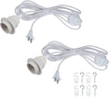 HESSION 15.6Ft Plug in Pendant Light, 2-Pack Light Sockets Extension Cord, White Hanging Light Cord E26/E27 Latern Pendant Light Fixtures with On/Off Switch Home & Garden > Lighting > Lighting Fixtures HESSION White  