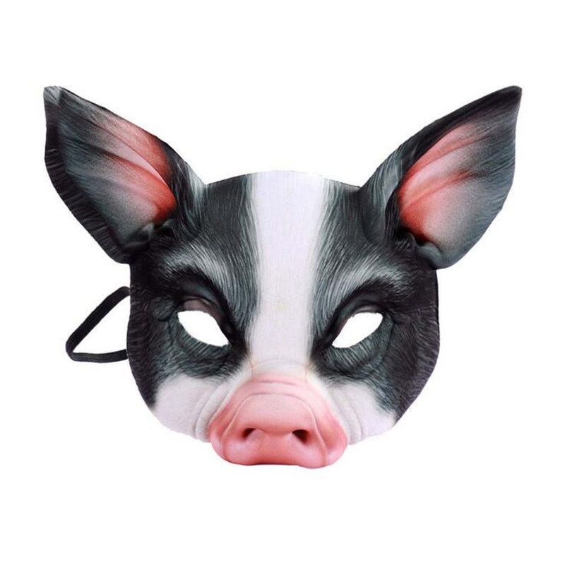 SQUARE CARMEN Carnival Party Masquerade Party Props Half Face Pig Face Animal Mask, Black Apparel & Accessories > Costumes & Accessories > Masks SQUARE CARMEN One Size Black 