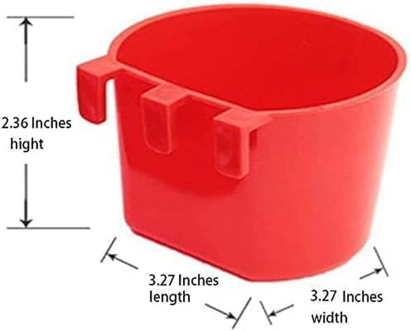 12Pcs Bird Feeder Cage Cups Hanging Chicken Water Cups Pet Bowl with Hooks Rabbit Food Dish for Cages Plastic Feeding & Watering Supplies for Pigeon Poultry Roosters Gamefowl Parakeet (12Pcs-Red) Animals & Pet Supplies > Pet Supplies > Bird Supplies > Bird Cage Accessories > Bird Cage Food & Water Dishes TIANTUTUTEC   