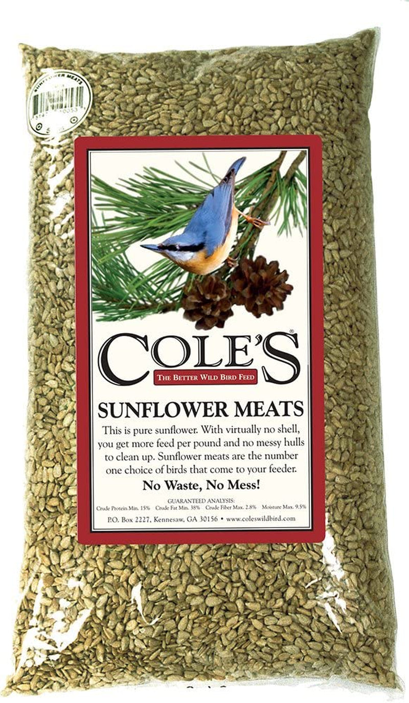 Cole'S SM20 Sunflower Meats Bird Seed, 20-Pound Animals & Pet Supplies > Pet Supplies > Bird Supplies > Bird Food Cole's Wild Bird Products 1 Count (Pack of 2)  