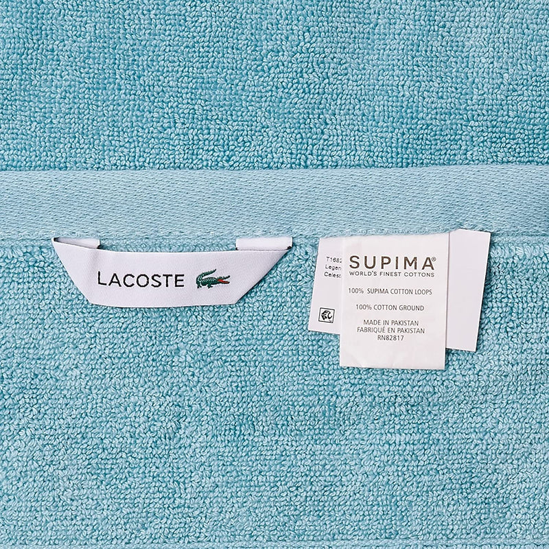 Lacoste Legend 100% Supima Cotton Towel, 650 GSM, 35 in X 70 in (W X L) Bath, Celestial Blue Home & Garden > Linens & Bedding > Towels Sunham Home Fashions   