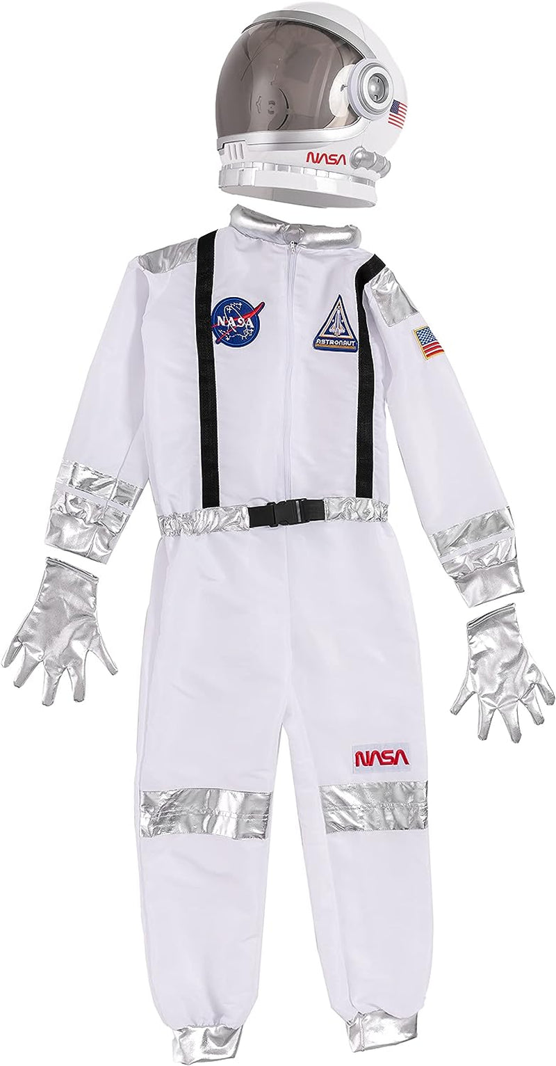 Spooktacular Creations Halloween Child Unisex Astronaut Costume with Silver Stripes for Party Favors (Medium (8-10Yr))