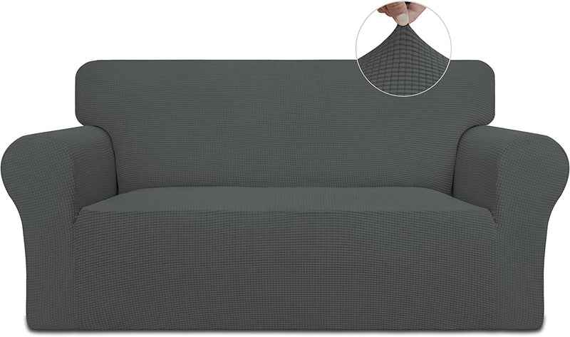 DANABEST Armchair Cover Stretch Slipcover 1-Piece Jacquard Couch Covers Sofa Slipcover Covers Washable Couch Cover Furniture Protector for Living Room (Camel,Armchair) Home & Garden > Decor > Chair & Sofa Cushions DANABEST Dark Gray Loveseat 