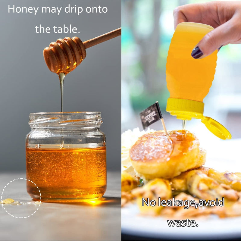 16 Pcs 3.7Oz Clear Plastic Honey Jar,Squeeze Honey Bottle Container with Flip-Top Lid,Empty Honey Bottle for Storing and Dispensing Home & Garden > Decor > Decorative Jars Qiuttnqn   