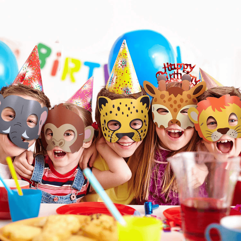 16 Piece Animal Masks Animal Costume Party Favors with 16 Different Animal Face for Petting Zoo Farmhouse Jungle Safari Theme Birthday Party Halloween Masks Dress-Up Party Supplies Apparel & Accessories > Costumes & Accessories > Masks Blulu   