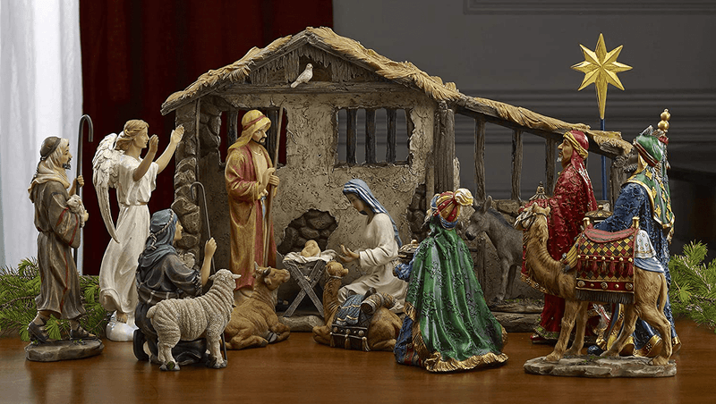 16 Piece Deluxe Edition Christmas Nativity Set with Real Frankincense Gold and Myrrh - 10 inch Scale Home & Garden > Decor > Seasonal & Holiday Decorations& Garden > Decor > Seasonal & Holiday Decorations THREE KINGS GIFTS THE ORIGINAL GIFTS OF CHRISTMAS 7 in  