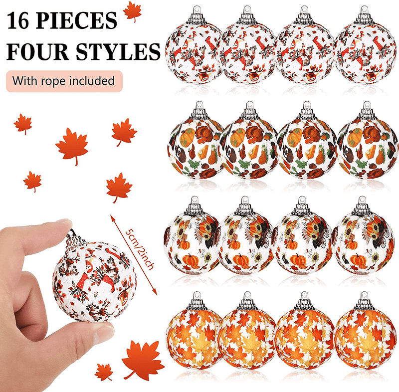 16 Pieces Small Tree Fall Thanksgiving Ornament Fall Tree Ornaments Fabric Wrapped Hanging Ball Maple Leaf Pumpkin Fabric Covered Ornaments Fall Hanging Ornaments for Small Tree (Delicate Style) Home & Garden > Decor > Seasonal & Holiday Decorations& Garden > Decor > Seasonal & Holiday Decorations Tatuo   