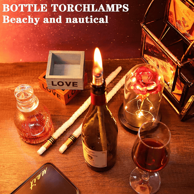 16 Sets Wine Bottle Torch Wicks Whiskey Bottle Torch Hardware Kit Including 13.8 Inch Fiberglass Replacement Torch Wicks Brass Torch Wick Holders with Washers for Outdoor Garden DIY (Hard Fiberglass) Home & Garden > Lighting Accessories > Oil Lamp Fuel Nuanchu   