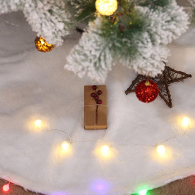 Sunisery Xmas round Stand Cover Holiday Party Decor Christmas Tree White Skirt Home & Garden > Decor > Seasonal & Holiday Decorations > Christmas Tree Skirts Sunisery   