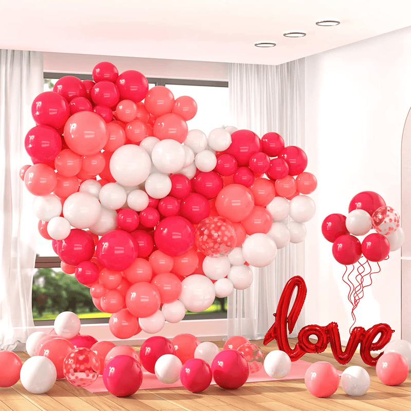 161 Pcs Valentines Day Balloons Decorations, Valentines Day Decor, White Red Confetti Balloon Garland Arch Kit for Romantic Decorations Special Night, Anniversary, Engagement Party Decorations Supplies Home & Garden > Decor > Seasonal & Holiday Decorations Vurxanqo   