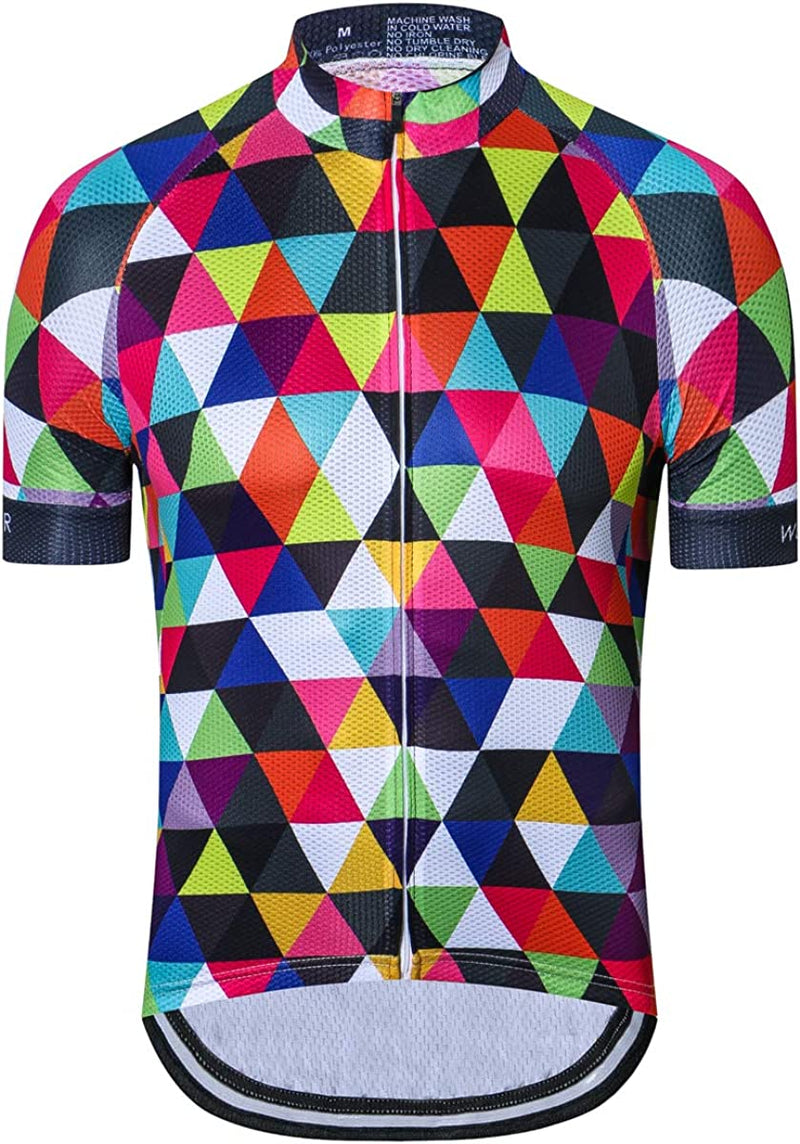 Cycling Jersey Short Sleeve USA Style Bike Tops with Pocket Reflective Stripe