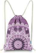 Miomao Drawstring Backpack Mandala Style String Bag Canvas Beach Sport Daypack