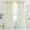 NICETOWN Stars and Moon Hollow-Out Blackout Curtains for Kids Room / Nursery, Grommet Top 2 Layer Window Treatment Curtain Panels for Living Room / Thanksgiving (2-Pack, W52 X L84 Inches, Navy Blue) Home & Garden > Decor > Window Treatments > Curtains & Drapes NICETOWN Green & Yellow & Pink W52 x L84 