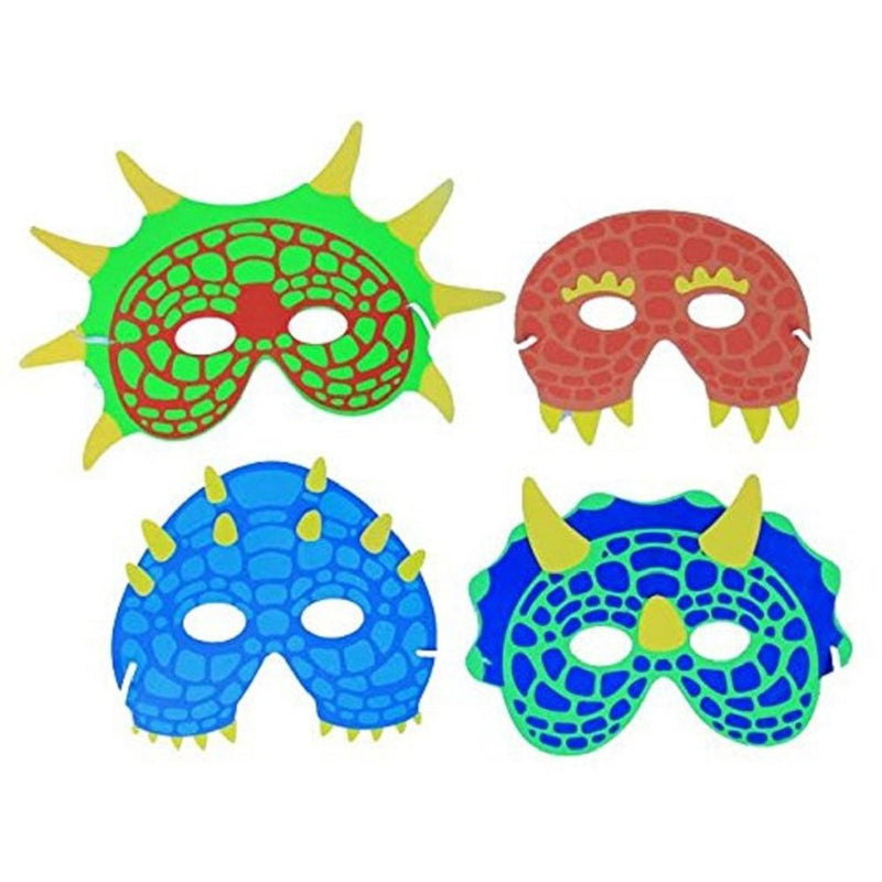 Dinosaur Mask Party Costume Foam Mask Birthday Party Supplies 12 Pieces Fun Masquerade Idea Dazzling Toys Apparel & Accessories > Costumes & Accessories > Masks Dazzling Toys   