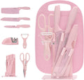 Cute Knife Set Includes 3 Kitchen Knives, Ceramic Peeler and Multipurpose Scissor, Dishwasher Safe, Good for Beginners Home & Garden > Kitchen & Dining > Kitchen Tools & Utensils > Kitchen Knives Hannah's Kitchen Pink  