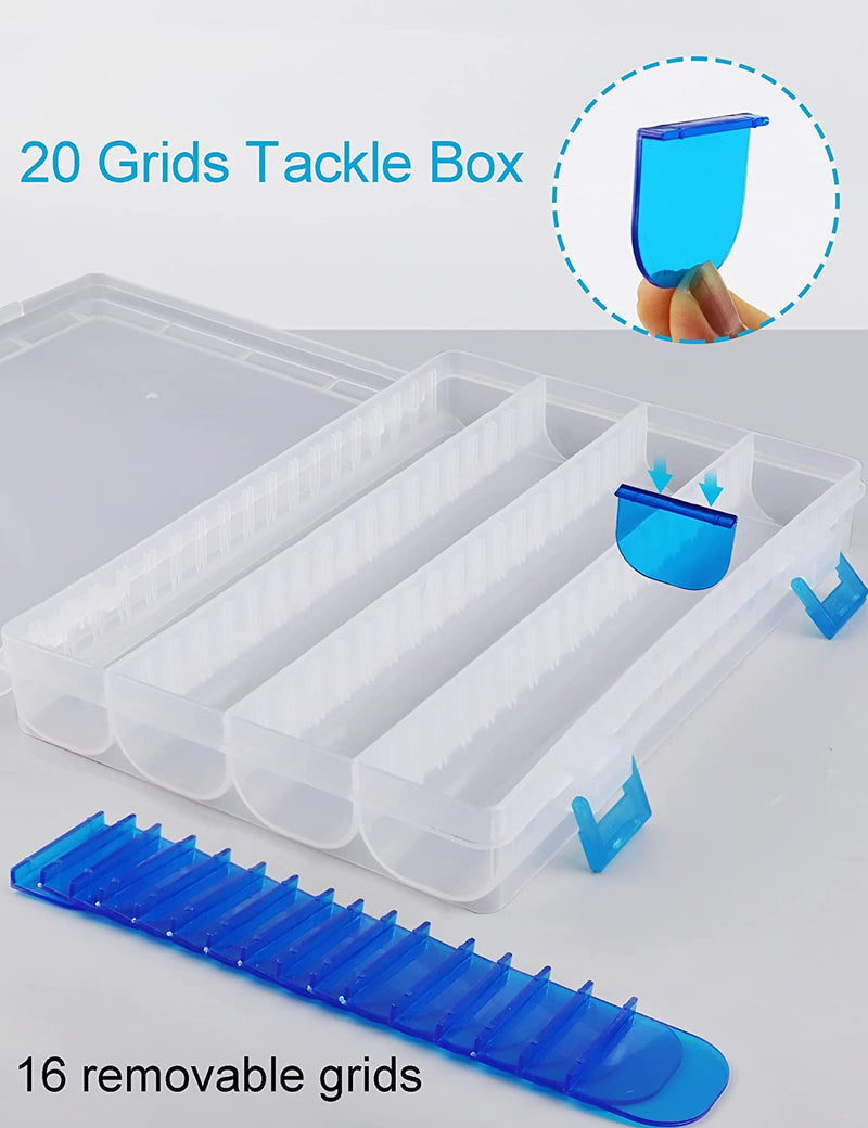 Beoccudo Tackle Box Beads Storage Organizer Clear Snackle Box Plastic Storage Container with Dividers Fishing Lure Boxes Tacklebox Sporting Goods > Outdoor Recreation > Fishing > Fishing Tackle Beoccudo   