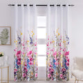 Kotile Room Darkening Curtains for Bedroom - White Curtains with Floral Printed Thermal Insulated Curtains Grommet Top Window Curtains 84 Inch Length for Living Room, 52 X 84 Inches, 2 Panels, Yellow Home & Garden > Decor > Window Treatments > Curtains & Drapes Kotile Textile *Red Pink Floral 52"x95" 