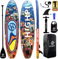 Highpi Inflatable Stand up Paddle Board 10'6''/11' Premium SUP W Accessories & Backpack, Wide Stance, Surf Control, Non-Slip Deck, Leash, Paddle and Pump, Standing Boat for Youth & Adult Sporting Goods > Outdoor Recreation > Winter Sports & Activities Highpi Sea World  