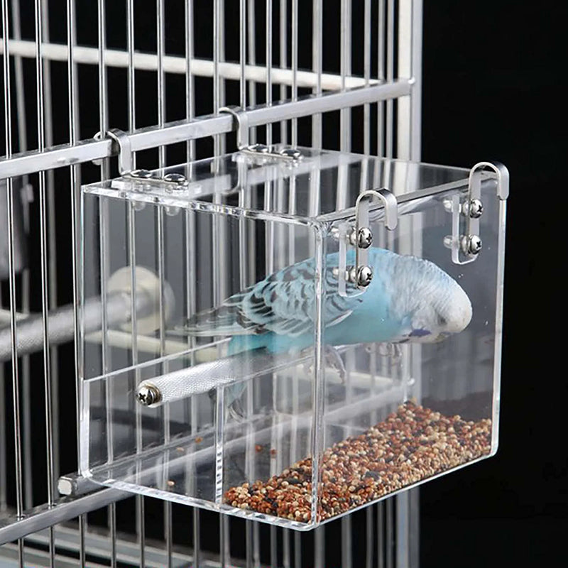 Bird Feeder Seed Catcher Tray Hanging Cup Food Dish for Cage for Small Birds Lovebirds Cockatiels Canaries Sun Conures, Second Generation Bird Feeder Animals & Pet Supplies > Pet Supplies > Bird Supplies > Bird Cage Accessories > Bird Cage Food & Water Dishes EnoYoo Large  