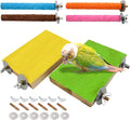 7 Pcs Bird Perch Stand Toy, Wood Parrot Stand Platform Colorful Sand Paw Grinding Stick Cage Accessories Exercise Toys for Cockatiel Conure Budgies Parakeet Lovebird Hamster Gerbil Rat Mouse (7 Pcs) Animals & Pet Supplies > Pet Supplies > Bird Supplies Bac-kitchen 6 Pcs  