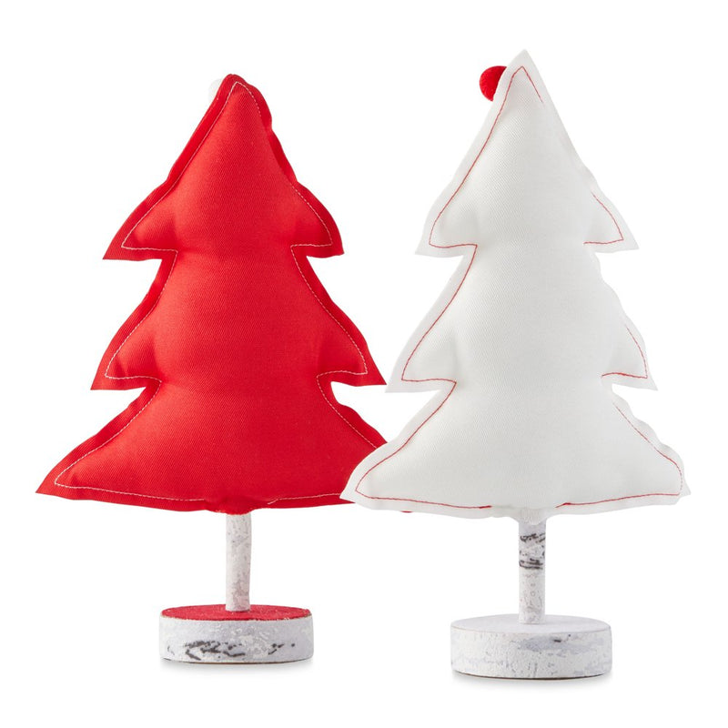 Holiday Time Medium Red and White Fabric Christmas Tabletop Trees, Set of 2, 6.25"W X 10"H Home & Garden > Decor > Seasonal & Holiday Decorations& Garden > Decor > Seasonal & Holiday Decorations Test Rite Intl   