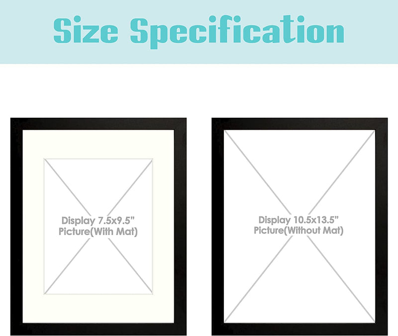 Frametory, 11X14 Picture Frame - Made to Display Pictures 8X10 with Mat or 11X14 without Mat - Wide Molding - Pre-Installed Wall Mounting Hardware (Black, 1 Pack) Home & Garden > Decor > Picture Frames Frametory   
