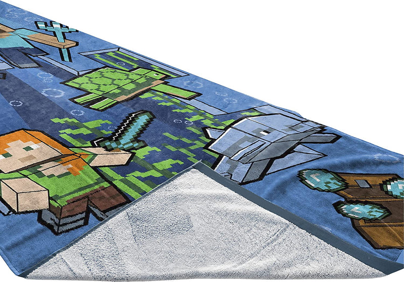 Jay Franco Minecraft Underwater Adventure Bath/Pool/Beach Towel - Super Soft & Absorbent Fade Resistant Cotton Towel Features Alex & Steve, Measures 28 X 58 Inches (Official Minecraft Product) Home & Garden > Linens & Bedding > Towels Jay Franco & Sons, Inc.   