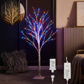 LITBLOOM Lighted White Birch Tree Plug in with 8 Functions 5FT 255 Multi Color and Warm White Lights for Indoor Outdoor Home Thanksgiving Christmas Holiday Decoration Sporting Goods > Outdoor Recreation > Winter Sports & Activities LITBLOOM 4ft Color Change  