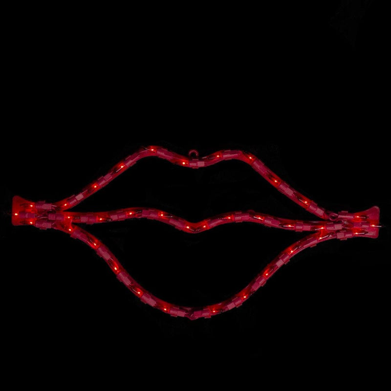 17.5" Lighted Red Lips Valentine'S Day Window Silhouette Decoration Home & Garden > Decor > Seasonal & Holiday Decorations Northlight   
